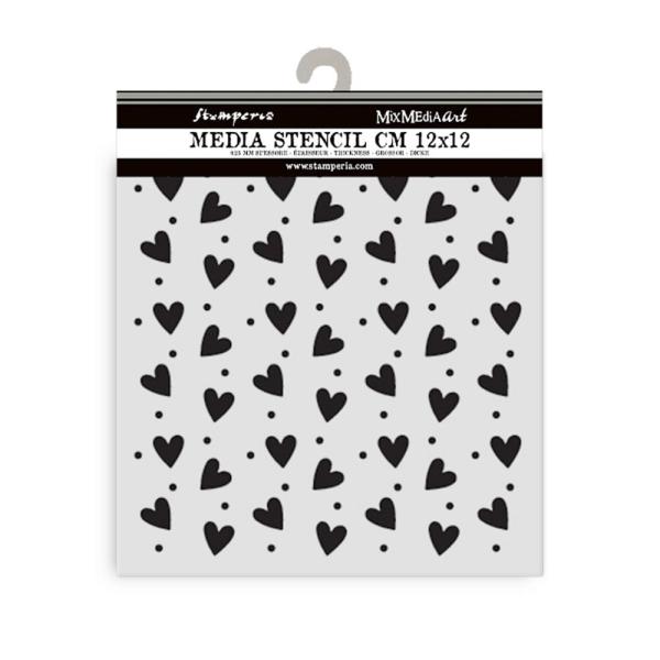 Stamperia - Schablone 12x12cm "Heart Texture" Stencil