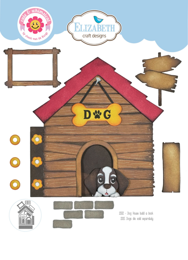 Elizabeth Craft Designs - Stanzschalone "Dog House Build a Book" Dies
