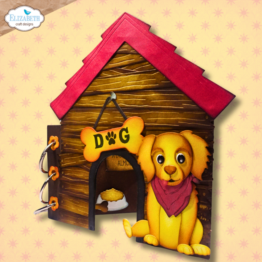 Elizabeth Craft Designs - Stanzschalone "Dog House Build a Book" Dies