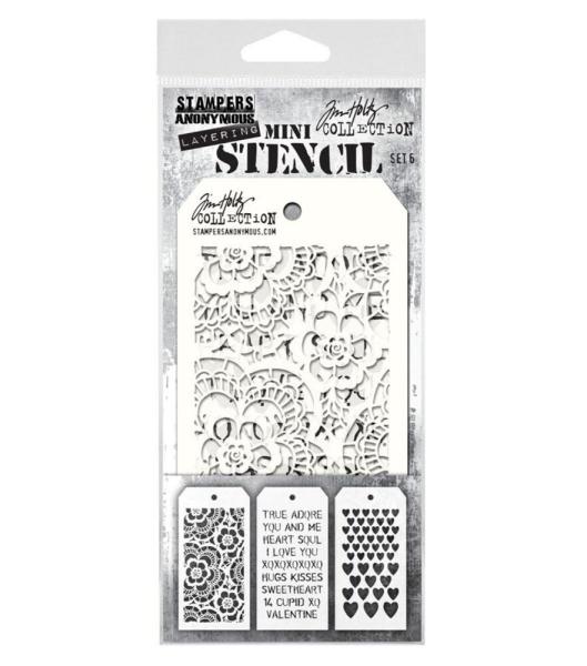 Stampers Anonymous - Schablone "Set #6" Layering Stencil Design by Tim Holtz