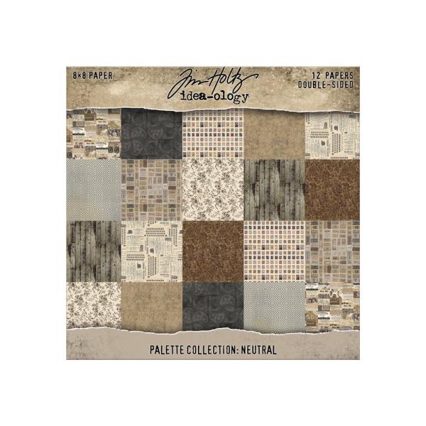 Idea-ology Palette Collection "Neutral" Paper Pack 8x8 Inch - 12 Bogen 