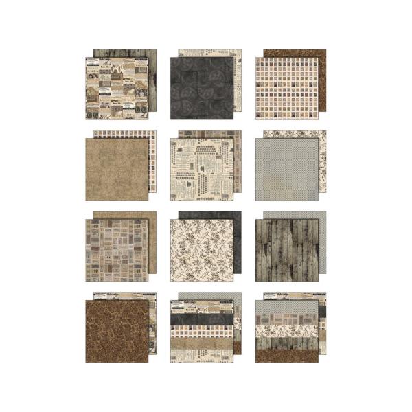 Idea-ology Palette Collection "Neutral" Paper Pack 8x8 Inch - 12 Bogen 