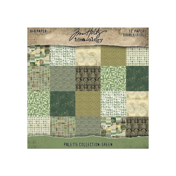 Idea-ology Palette Collection "Green" Paper Pack 8x8 Inch - 12 Bogen 