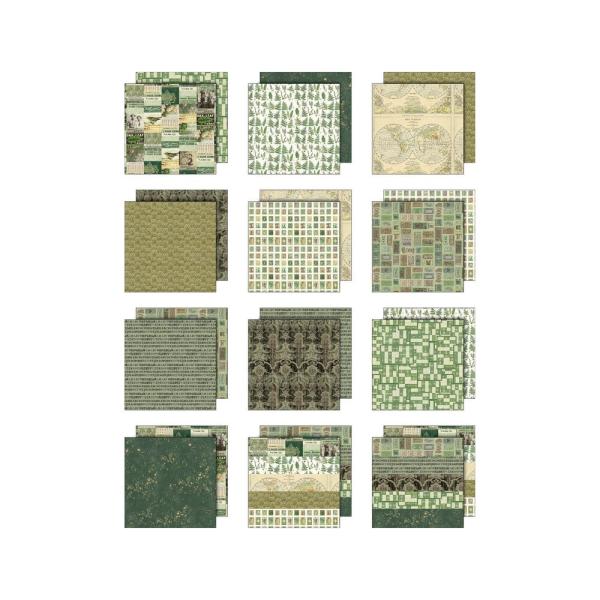 Idea-ology Palette Collection "Green" Paper Pack 8x8 Inch - 12 Bogen 