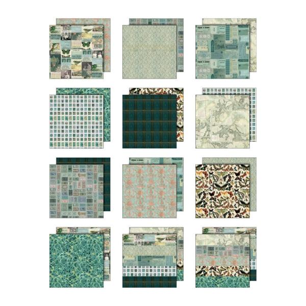 Idea-ology Palette Collection "Teal" Paper Pack 12x12 Inch - 12 Bogen 