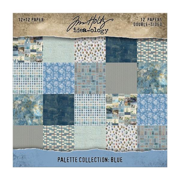 Idea-ology Palette Collection "Blue" Paper Pack 12x12 Inch - 12 Bogen 