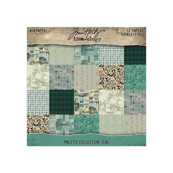 Idea-ology Palette Collection "Teal" Paper Pack 8x8 Inch - 12 Bogen 