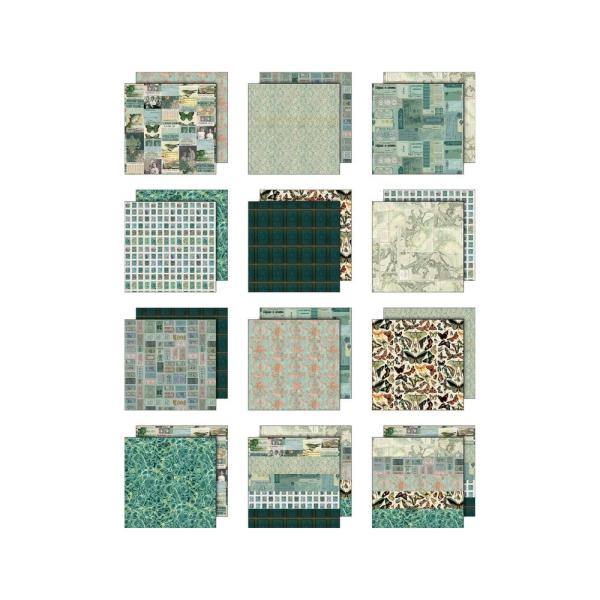 Idea-ology Palette Collection "Teal" Paper Pack 8x8 Inch - 12 Bogen 