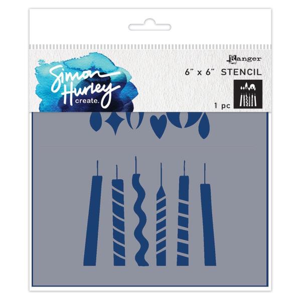 Ranger - Schablone "6x6 Inch Bold Candles" Stencil Design by Simon Hurley create 