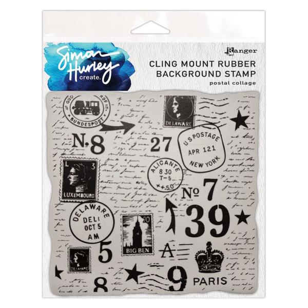 Ranger - Gummistempel by Simon Hurley Create "Postal Collage" Rubber Stamp