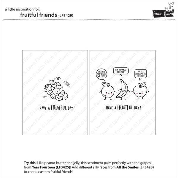 Lawn Fawn - Stempelset "Fruitful Friends" Clear Stamp