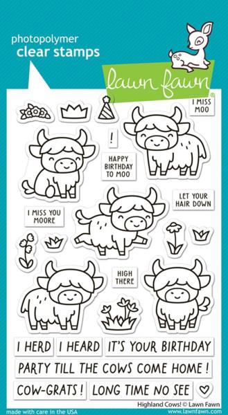 Lawn Fawn - Stempelset "Highland Cows!" Clear Stamps