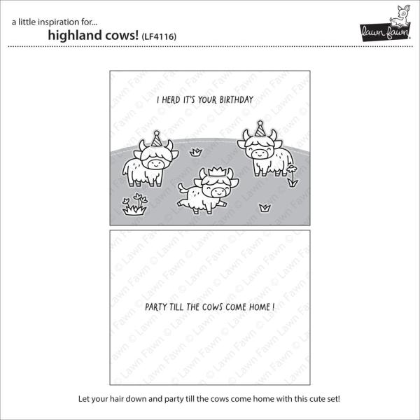 Lawn Fawn - Stempelset "Highland Cows!" Clear Stamps