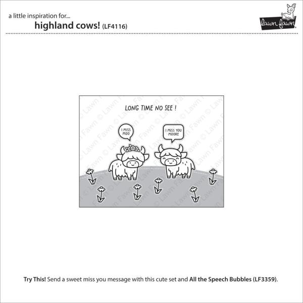 Lawn Fawn - Stempelset "Highland Cows!" Clear Stamps