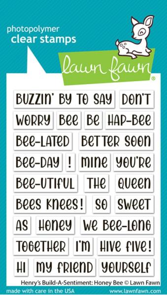 Lawn Fawn - Stempelset "Henry'S Build-A-Sentiment Honey Bee" Clear Stamp