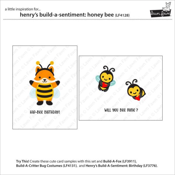 Lawn Fawn - Stempelset "Henry'S Build-A-Sentiment Honey Bee" Clear Stamp