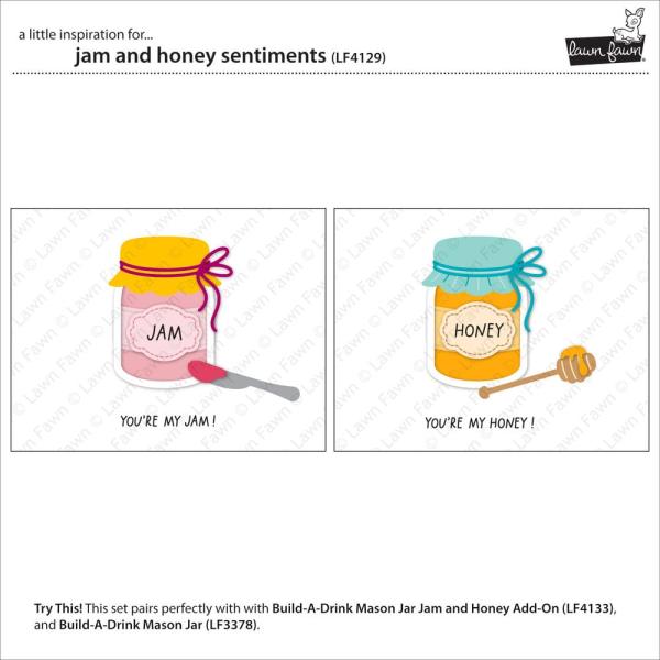 Lawn Fawn - Stempelset "Jam And Honey Sentiments" Clear Stamp