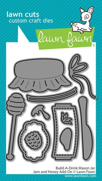 Lawn Fawn - Stanzschablone "Build-A-Drink Mason Jar Jam And Honey Add-On" Dies