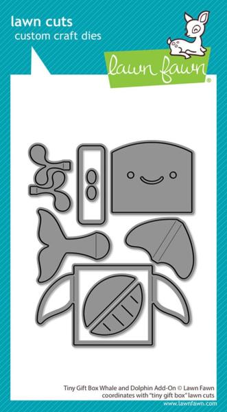 Lawn Fawn - Stanzschablone "Tiny Gift Box Whale And Dolphin Add-On" Dies