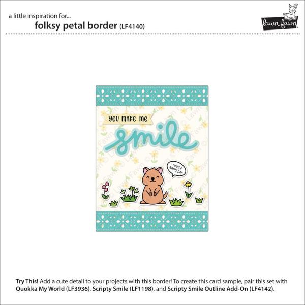 Lawn Fawn - Stanzschablone "Folksy Petal Border" Dies