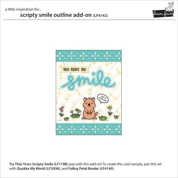 Lawn Fawn - Stanzschablone "Scripty Smile Outline" Add-on Die