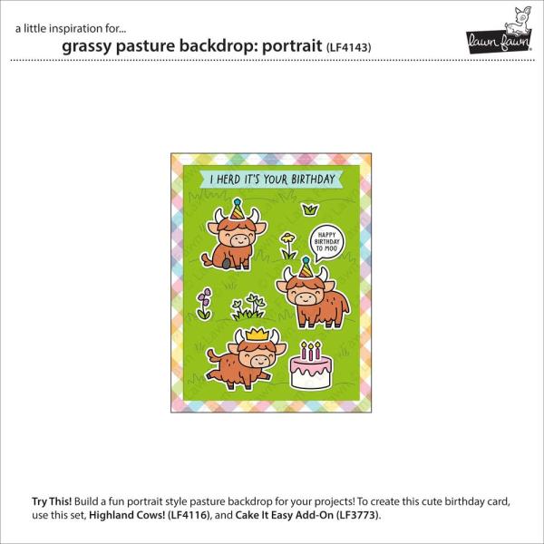Lawn Fawn - Stanzschablone "Grassy Pasture Backdrop Portrait" Dies