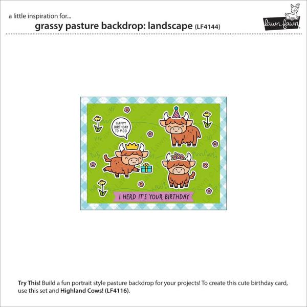 Lawn Fawn - Stanzschablone "Grassy Pasture Backdrop Landscape" Dies
