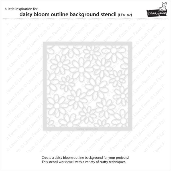 Lawn Fawn - Schablone "Daisy Bloom Outline Background" Stencil