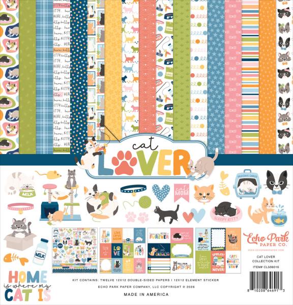 Echo Park - Designpapier "Cat Lover" Collection Kit 12x12 Inch - 12 Bogen