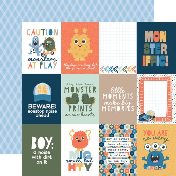 Echo Park - Designpapier "My Favorite Monster" Collection Kit 12x12 Inch - 12 Bogen
