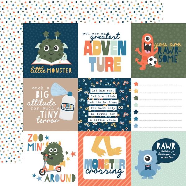 Echo Park - Designpapier "My Favorite Monster" Collection Kit 12x12 Inch - 12 Bogen