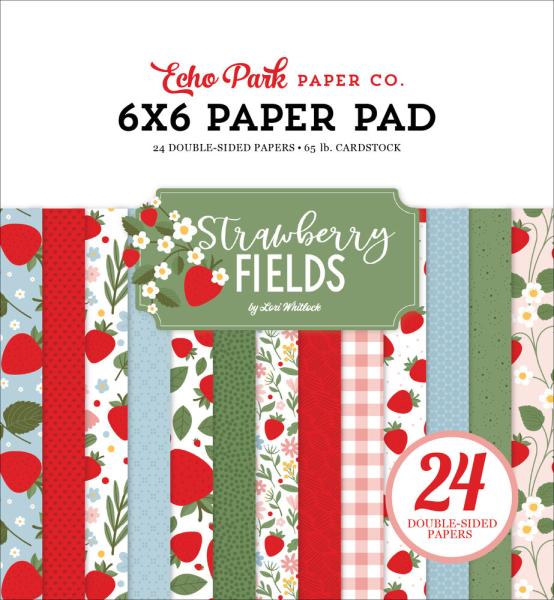 Echo Park - Designpapier "Strawberry Fields" Paper Pack 6x6 Inch - 24 Bogen