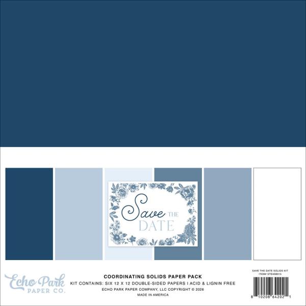 Echo Park - Cardstock "Save The Date" Paper Pack 12x12 Inch