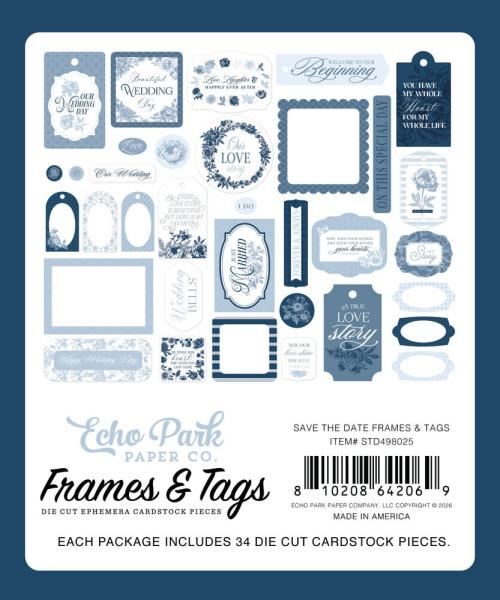 Echo Park - Stanzteile & Anhänger "Save The Date" Frames & Tags 