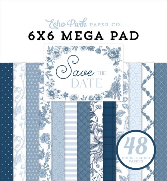 Echo Park - Designpapier "Save The Date" Cardmakers Mega Pad 6x6 Inch - 48 Bogen