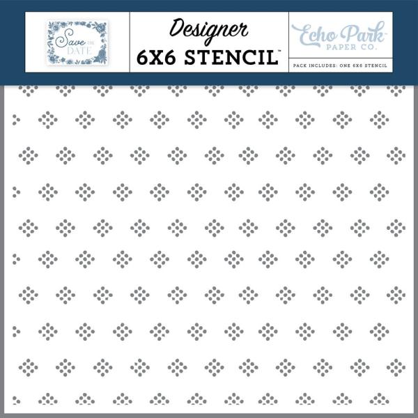 Echo Park - Schablone "Bridal Dot Diamonds" Stencil 6x6 Inch
