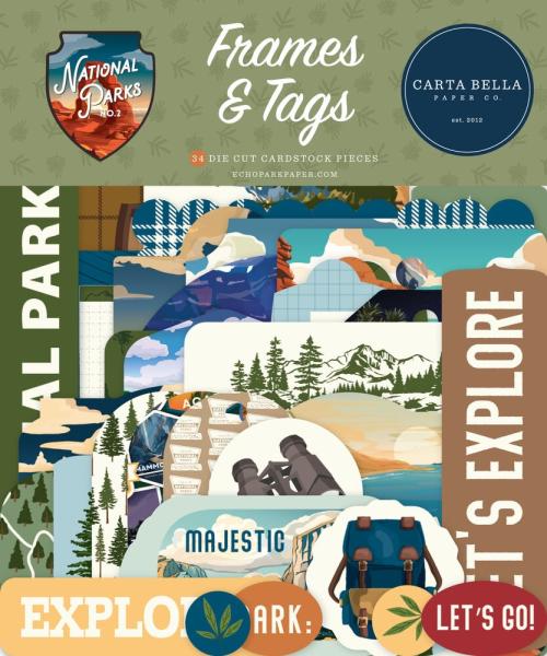 Carta Bella - Stanzteile & Anhänger "National Parks No. 2" Ephemera Frames & Tags