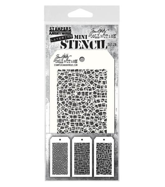 Stampers Anonymous - Schablone "Set #28" Layering Mini Stencil Design by Tim Holtz