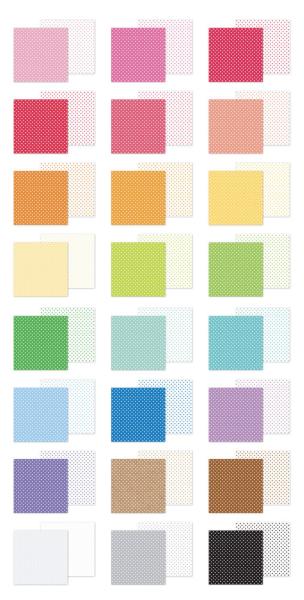 Doodlebug Design - Designpapier "Swiss-Dot Rainbow" Paper Pack 6x8 Inch - 24 Bogen