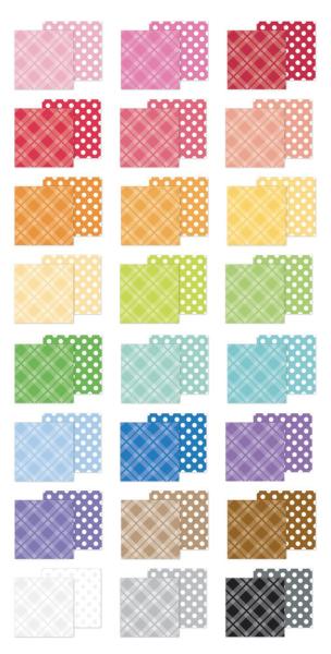 Doodlebug Design - Designpapier "Plaid-Polka Dot Rainbow" Paper Pack 6x8 Inch - 24 Bogen