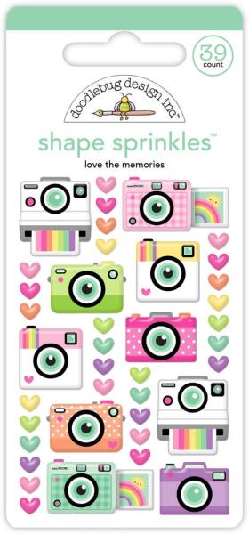 Doodlebug Design - Epoxy Sticker "Color Me Crafty Love The Memories" Shape Sprinkles