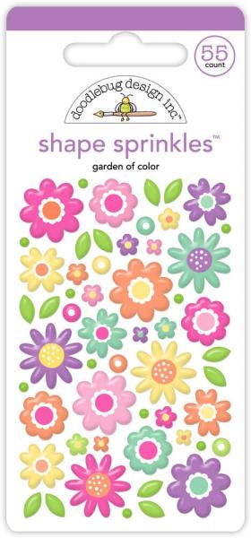 Doodlebug Design - Epoxy Sticker "Color Me Crafty Garden Of Color" Shape Sprinkles
