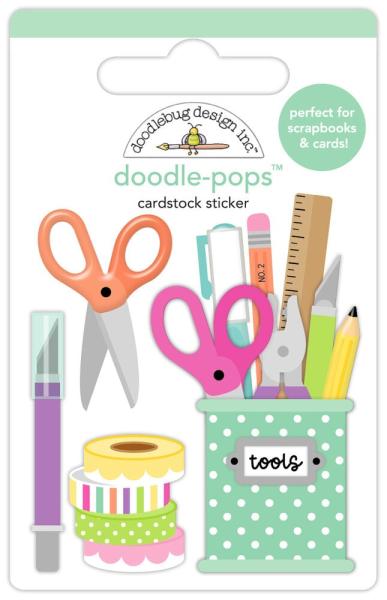 Doodlebug Design - Sticker "Color Me Crafty Tools Of The Trade" Doodle-Pops 