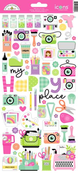 Doodlebug Design - Aufkleber "Color Me Crafty"  Icons Sticker