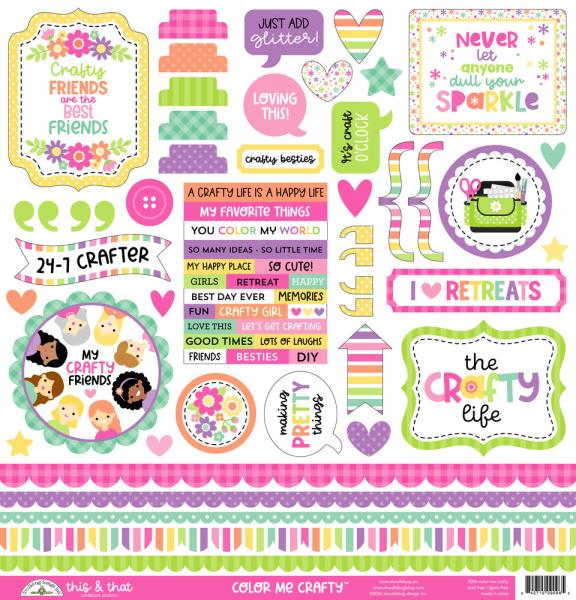 Doodlebug Design - Aufkleber "Color Me Crafty" Sticker This & That