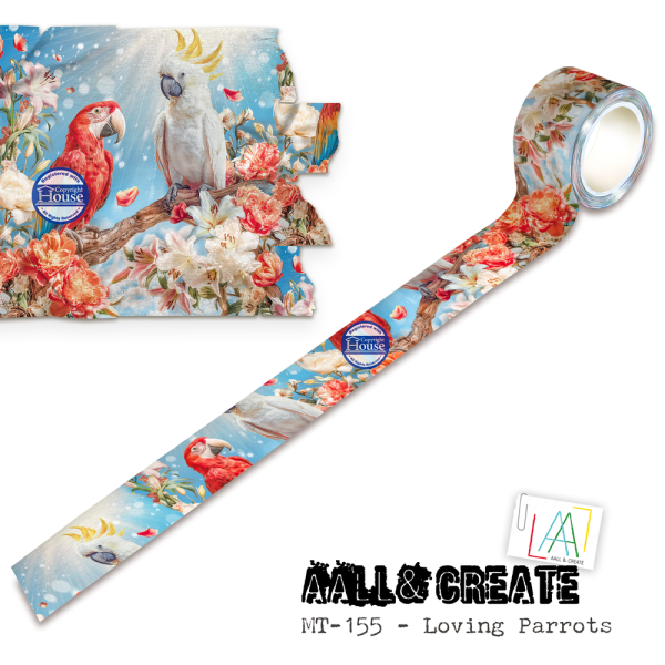 AALL and Create "Loving Parrots by Autour De Mwa & Co" Washi Tape 25 mm