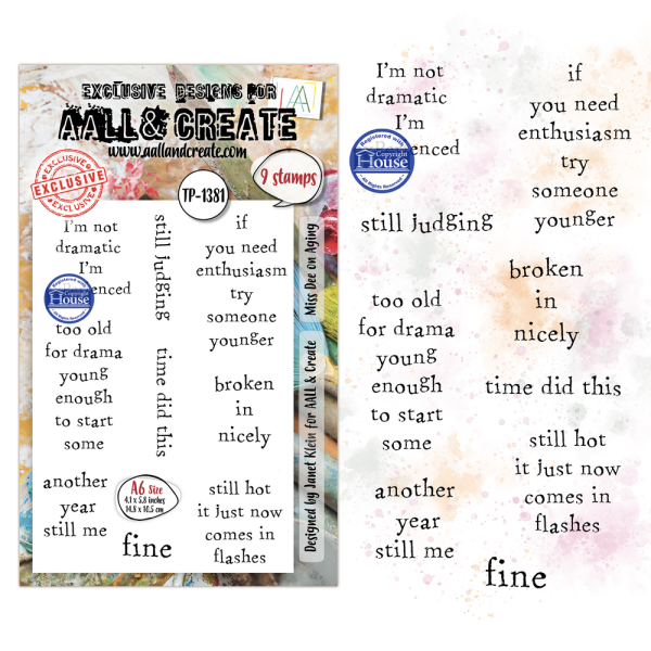 AALL and Create - Stempel A6 "Miss Dee on Aging by Janet Klein" Clear Stamps