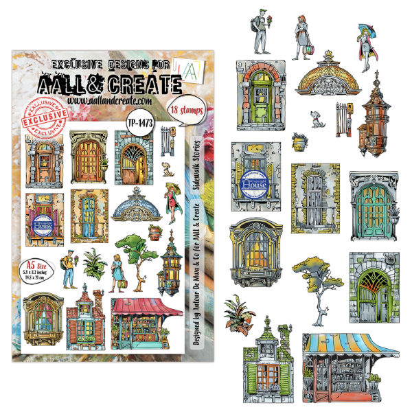 AALL and Create - Stempel A5 "Sidewalk Stories by Autour De Mwa & Co" Clear Stamps