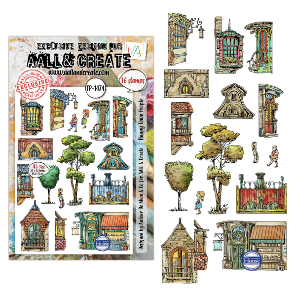 AALL and Create - Stempel A5 "Happy Town People by Autour De Mwa & Co" Clear Stamps