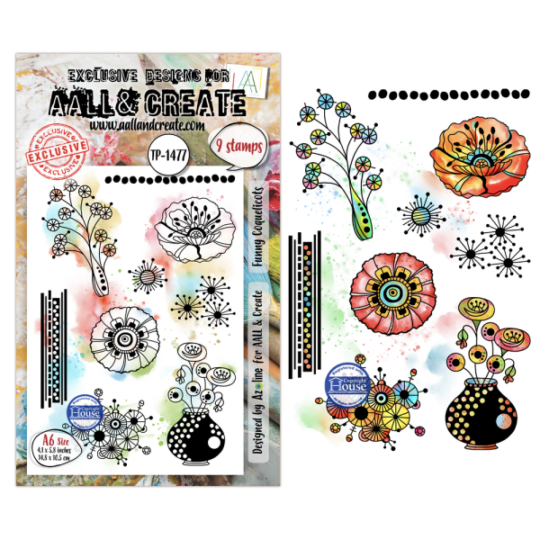 AALL and Create - Stempel A6 "Funny Coquelicots by Azoline" Clear Stamps